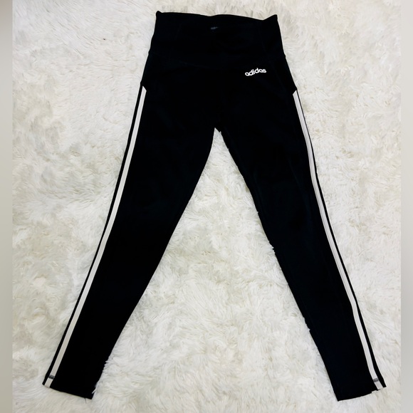 Adidas 3 Stripe 7/8 Tights / Leggings - Black XS - Picture 3 of 11